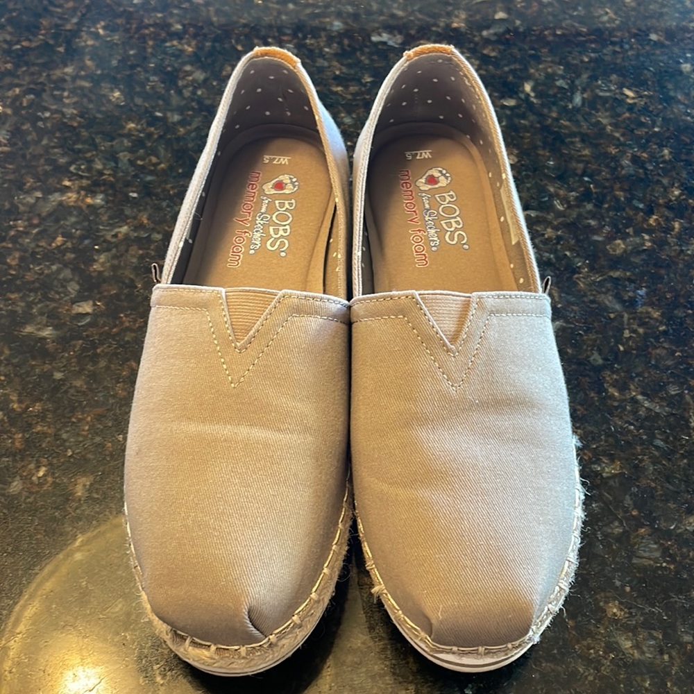 BOBS Sz 7.5 By Skechers Breeze Memory Foam Espadrille Flats